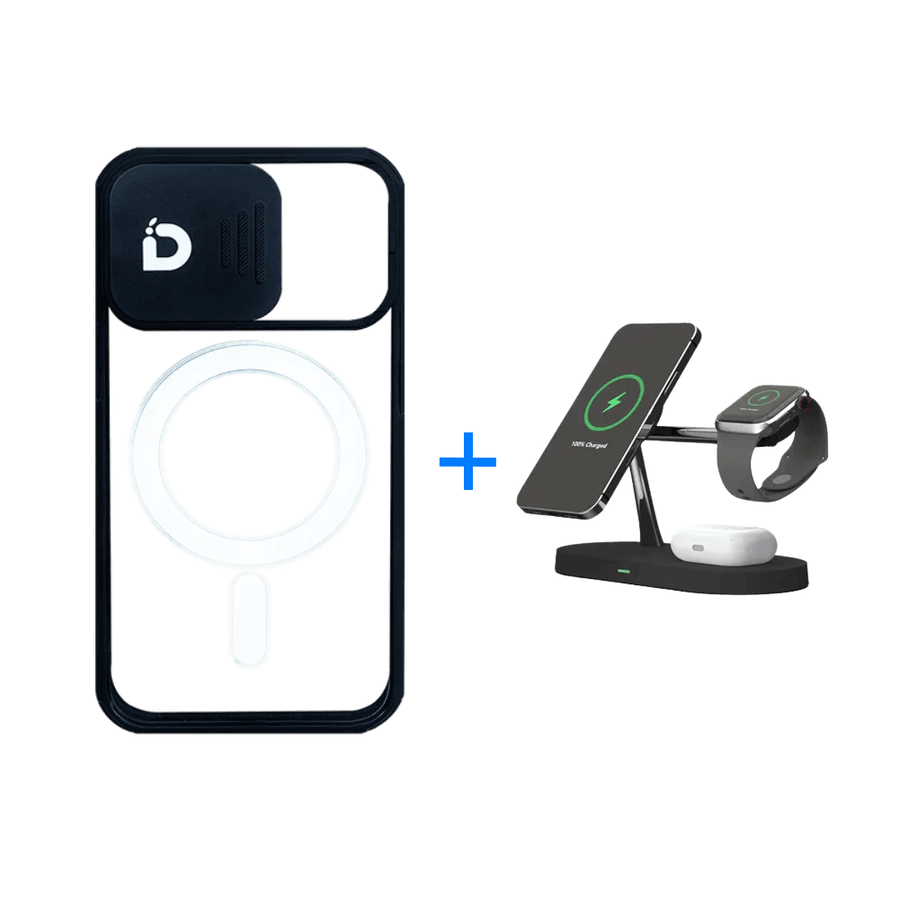 5-in-1 Fast Magnetic Wireless Charger + Cover Tank MagSafe